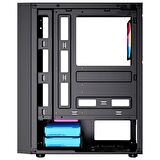 GAMEBOOSTER  gb-pw909b 550w 80+ usb 3.0, atx  mesh, fixed rgb fan, siyah kasa