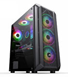 PowerBoost PB-PH016BB USB 3.0 Mesh ARGB Fanlı Gaming Siyah Kasa  (PSU yok)