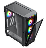 PowerBoost PB-P3720B 850w 80+ Bronze USB 3.0 ATX Mesh RGB fan siyah Kasa