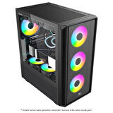 PowerBoost PB-P3602BB 850w 80+ Bronze USB 3.0 ATX Mesh ARGB fan siyah kasa
