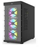 PowerBoost PB-GR222BB USB3.0 Full Siyah Tempered Glass 7xARGB Fanlı kasa (PSU Yok)