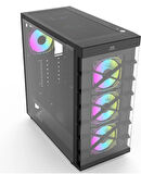 PowerBoost PB-GR222BB USB3.0 Full Siyah Tempered Glass 7xARGB Fanlı kasa (PSU Yok)