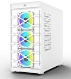 PowerBoost PB-GR222BW USB3.0 Full Beyaz Tempered Glass 7xARGB Fanlı kasa (PSU Yok)