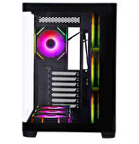 GameBooster GB-G2851BB Sea View USB 3.0, ATX 7 x ARGB Fanlı, Siyah Kasa (PSU Yok)