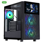 PowerBoost PB-P4367BB USB 3.0, ATX LCD Mesh Panel, ARGB Fan, Siyah Kasa (PSU Yok)