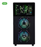 PowerBoost PB-P4367BB USB 3.0, ATX LCD Mesh Panel, ARGB Fan, Siyah Kasa (PSU Yok)