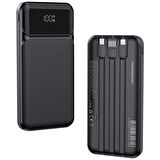 PowerBoost NIGHT 125B 10000mAh 22.5W Dahili Kablolu LCD Siyah Taşınabilir Şarj Cihazı Powerbank
