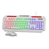 GameBooster KM-11W Knight Rainbow Beyaz Gaming Klavye Mouse Set