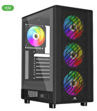 PowerBoost A600B 600W 80+ ATX USB 3.0 Rainbow Fanlı Mesh Gaming Siyah Kasa