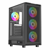 PowerBoost PB-A601B 600W 80+ USB 3.2 LED ATX Mid Tower Siyah Kasa