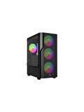 GameBooster CRUX E650B 650W 80+ USB 3.0 Mesh 4*Rainbow Fanlı Mid-T E-ATX Gaming Siyah Kasa
