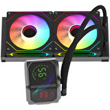 GameBooster SIGHT PRO 240B ARGB Curved Ekran 240mm Siyah İşlemci Sıvı Soğutucu GB-LCS-SP240B