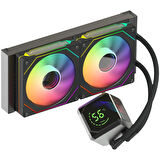 GameBooster SIGHT PRO 240B ARGB Curved Ekran 240mm Siyah İşlemci Sıvı Soğutucu GB-LCS-SP240B