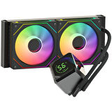 GameBooster SIGHT PRO 240B ARGB Curved Ekran 240mm Siyah İşlemci Sıvı Soğutucu GB-LCS-SP240B