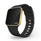 Upwatch İsim Yazılabilir Upgrade Matte Gold And Black Strap Unısex Kol Saati