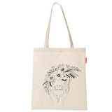 Baghashtag Bez Çanta Çiçek Saçlı Kız Baskılı