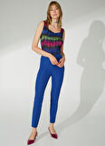 Selen Normal Bel Standart Saks Kadın Pantolon 23YSL5001