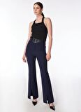 Selen Normal Bel Standart Lacivert Kadın Pantolon 24YSL5193