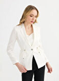 Selen Standart Ekru Kadın Ceket 25YSL1445
