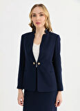 Selen Standart Lacivert Kadın Ceket 25YSL1449