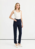 Selen Normal Bel Standart Lacivert Kadın Pantolon 25YSL5345