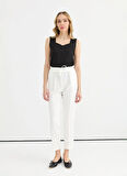 Selen Normal Bel Standart Ekru Kadın Pantolon 25YSL5347