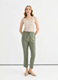Selen Normal Bel Standart Haki Kadın Pantolon 25YSL5357