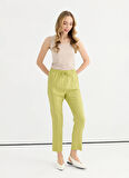 Selen Normal Bel Standart Yeşil Kadın Pantolon 25YSL5357