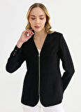 Selen Standart Siyah Kadın Ceket 25YSL1452