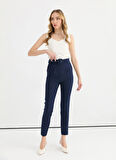Selen Normal Bel Standart Lacivert Kadın Pantolon 25YSL5351