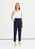 Selen Normal Bel Standart Lacivert Kadın Pantolon 25YSL5350
