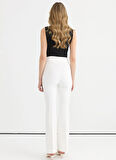 Selen Normal Bel Standart Ekru Kadın Pantolon 25YSL5384