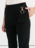 Selen Normal Bel Standart Siyah Kadın Pantolon 25YSL5380