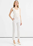 Selen Normal Bel Standart Ekru Kadın Pantolon 25YSL5374