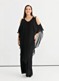 Selen Taşlı Siyah Kadın Tulum 25YSL7648-BB