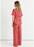 Selen Normal Bel Standart Mercan Kadın Pantolon 25YSL5396