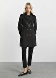 Selen Siyah Kadın Trençkot 25KSL9519