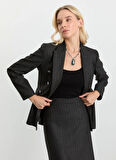 Selen Standart Antrasit Kadın Ceket 25KSL1553