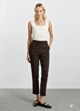 Selen Normal Bel Standart Kahve Kadın Pantolon 25KSL5466