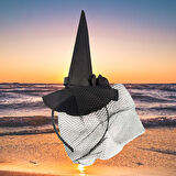 Halloween Cadılar Bayramı Siyah Güllü Tüllü Mini Cadı Şapkası Şeklinde Taç Parti Aksesuarı