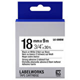 Tonersepeti Epson LK-5WBW- C53S655012 Muadil Güçlü Yapışkanlı Etiket Kartuşu Siyah Beyaz 18 mm