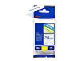 Tonersepeti Brother TZe-253 24mm Beyaz üzerine Mavi Laminasyonlu Muadil Etiket