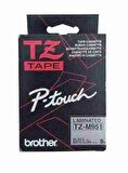 Tonersepeti Brother TZ-M951 24mm Mat Gümüş üzerine Siyah Laminasyonlu Etiket
