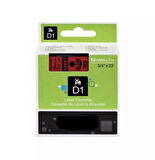 Dymo 45807 Kırmızı Üzerine Siyah Muadil Etiket 19mm
