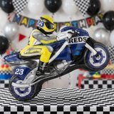 Folyo Balon Yarış Motosikleti Lacivert 53x66 cm Doğum Günü Parti Süsü Yarış Temalı Dekor