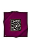 Vissona Mürdüm-Siyah Zebra Desenli Tivil İpek Eşarp 17536-0026-0001