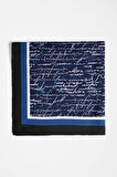 H25 Kadın Mavi Not Desenli 50x50 Bandana