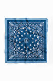 Kadın Mavi Beyaz Etnik Desenli 50x50 Bandana