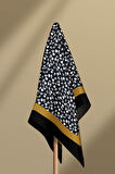 Kadın Siyah Beyaz Geometrik Desenli 50x50 Bandana HYL DG01532-22