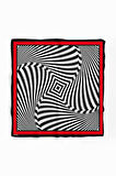 Kadın Siyah Beyaz Spiral Desenli 50x50 Bandana HYL DG0905-22